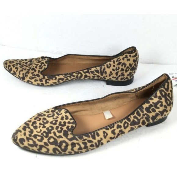 Merona Women's Animal Print Flats Leopard Print Pointed Toe Brown Size 9 - Picture 4 of 11
